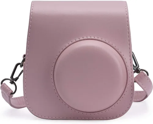 Miniatura 17 de Funda de piel sintética compatible con cámara instantánea Fujifilm Instax Mini 11 12 con correa ajustable y bolsillo (negro)
