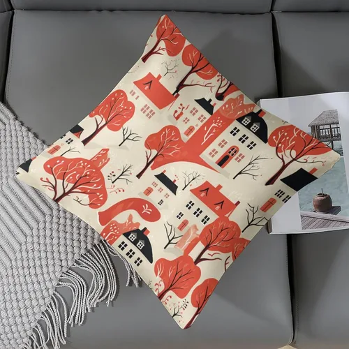 Miniatura 6 de Fundas de almohada cuadradas de satén rústico de dibujos animados con cremallera de 16 x 16 pulgadas, fundas de almohada para sofá, muebles