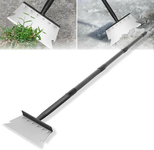 Miniatura 8 de Raspador de Pala Plana para Jardín, Pala Multifuncional de Limpieza de Jardín con Mango Largo de 59 Pulgadas, Raspador de Piso Resistente
