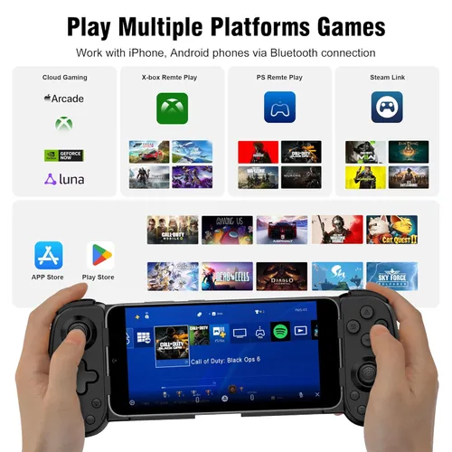 Miniatura 4 de Joso Wireless Phone Controller for iPhone/Android, Mobile Game Controller with Hall Joystick Suitable for Xbox Cloud Gaming, PS Remote Play, Steam
