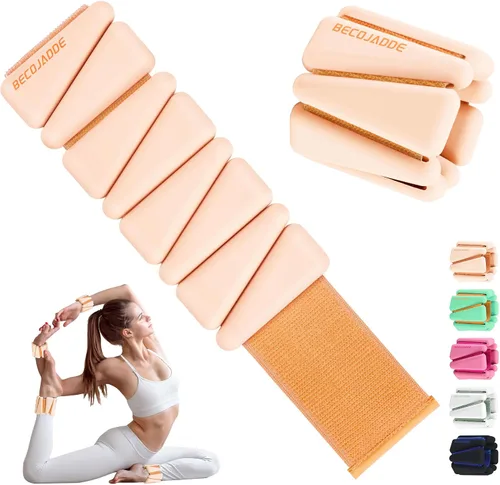 BECOJADDE Pesas de Tobillo para Mujeres Pesas de Muñeca Juego de 2 (1 lb/2 lbs Cada Una) Peso Ajustable para Brazo y Pierna para Mujeres y Hombres