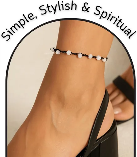 Miniatura 202 de Amazing Gemstone Crystal Anklet Ankle Bracelets for Women - Waterproof Beaded Healing Crystal Anklets, Plus Size Chakra Gemstone Bead Anklet