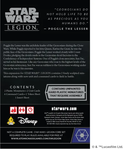 Miniatura 3 de Star Wars: Legion Sun Fac & Poogle the Lesser OPERATIVE & COMMANDER EXPANSION – Juego de estrategia de miniaturas de mesa para niños y adultos, a