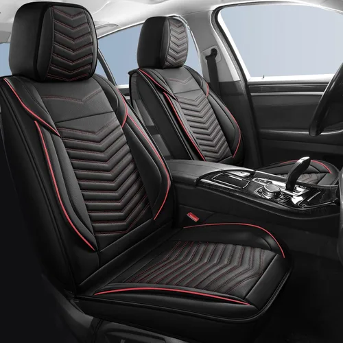 Miniatura 19 de HChengkikz Fundas de Asiento de Automóvil Par Delantero, Fundas de Asiento de Cuero Nappa Transpirable para Automóviles, Cojines Universales