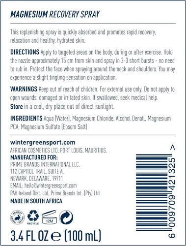 Miniatura 2 de Wintergreen Spray corporal de magnesio, 3.4 onzas líquidas, niebla de recuperación de absorción rápida para aliviar el dolor, calambres