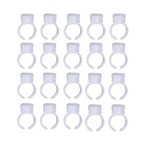 100 unids Microblading Pigmento Pegamento Anillos Tatuaje Tinta Titular Para Pestañas Anillos de Extensión Diámetro: 0.551 in