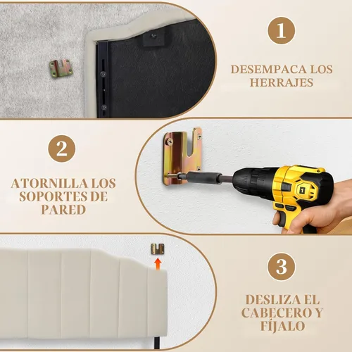Miniatura 3 de Cabecero tapizado para camas matrimonial/queen, cabecera arqueada y soporte de marco de cama, altura ajustable, diseño moderno de canal vertical