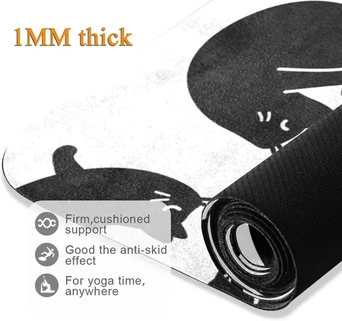 Miniatura 4 de Cute Chubby Frog Yoga Mat, 71 x 26 Inch Non-slip Yoga Mats Folding Travel Exercise Mat Indoor Outdoor Gym Pilates with Storage Bag for Women Men A03