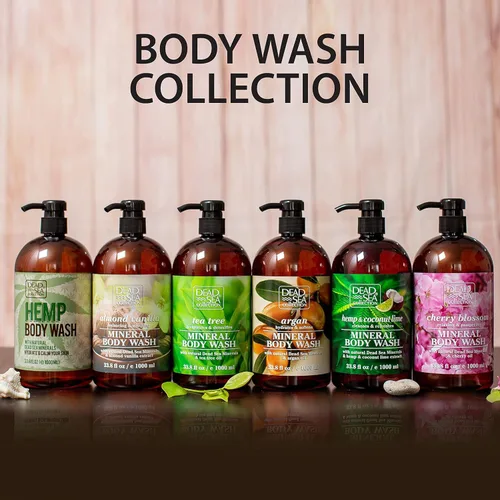 Miniatura 7 de Dead Sea Collection Gel de baño Almond Vanilla para mujeres y hombres, con minerales puros del mar muerto y aceite de almendras dulces, limpia e