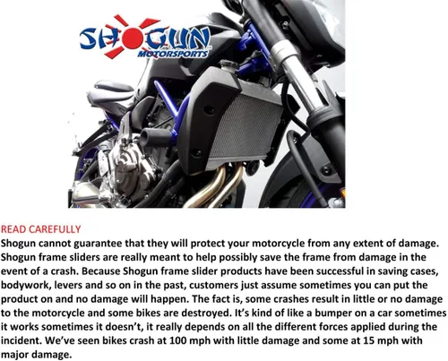 Miniatura 5 de Shogun Yamaha FZ-07 FZ 07 2015 2016 2017 MT-07 MT07 y XSR700 2018 2019 2020 2021 Negro PA2 Deslizadores de marco sin corte para modelos ABS y no ABS