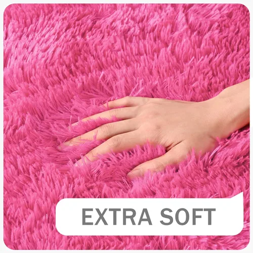 Miniatura 3 de Amearea Alfombra de Área Peluda Esponjosa para Dormitorio de Niñas Sala de Estar, Extra Suave y Difusa Alfombras Peludas, Antideslizante, Alfombra