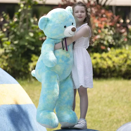 Miniatura 2 de Tezituor Oso de peluche grande de 59 pulgadas, animal de peluche negro gigante para baby shower, Navidad, día de San Valentín o cumpleaños, oso