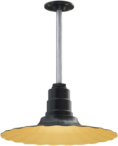 Miniatura 63 de Steel Lighting Co. Colgante Eagle Rock Lámpara montada en el techo Onda radial de 16 pulgadas vástago de 12 pulgadas Acero resistente