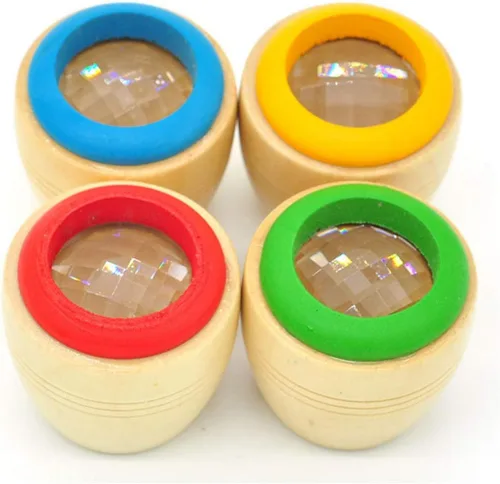 Miniatura 4 de 4pcs Caleidoscopios Mágicos Efecto Ojo de Abeja Caleidoscopios Juguete de Madera para Niños Regalo Festival