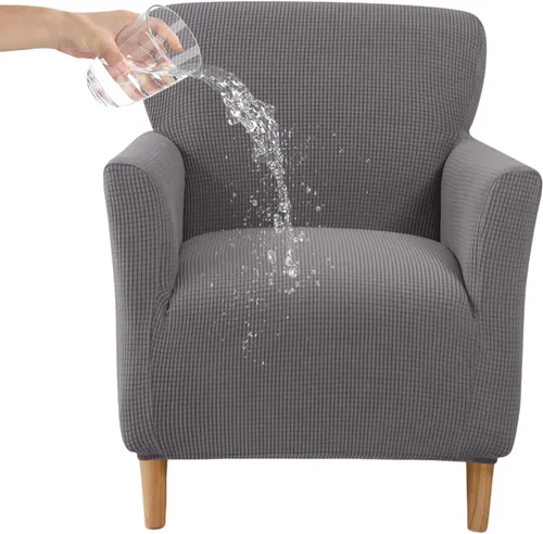 Miniatura 19 de CRFATOP - Funda elástica para sillón de mediados de siglo moderno de 1 pieza, fundas de silla de acento de jacquard con brazos, fundas de silla
