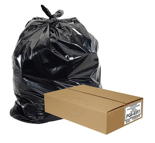 Miniatura 7 de Aluf Plastics Bolsas de Basura Negras de Servicio Pesado de 65 Galones 1.5 Mil - 50" x 48" - Paquete de 50 - Para Contratista, Exteriores