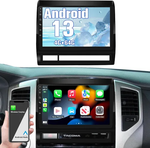 Miniatura 10 de Radio para Tacoma: 2+32G Estéreo de coche con Bluetooth AM FM Carplay Auto para Toyota Tacoma Truck 2005-2015, 9 "Pantalla táctil del mercado