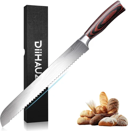 Miniatura 13 de DiiHAUZZ Cuchillo de chef de 8 pulgadas, cuchillo de cocina ultra afilado en acero inoxidable de alto carbono para chefs profesionales y caseros