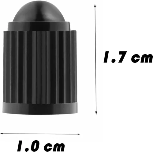 Miniatura 2 de KURAMI - Tapones de vástago de válvula de neumático, 200 unidades, tapas de válvula de plástico negro con anillo de sellado, tapones de vástago