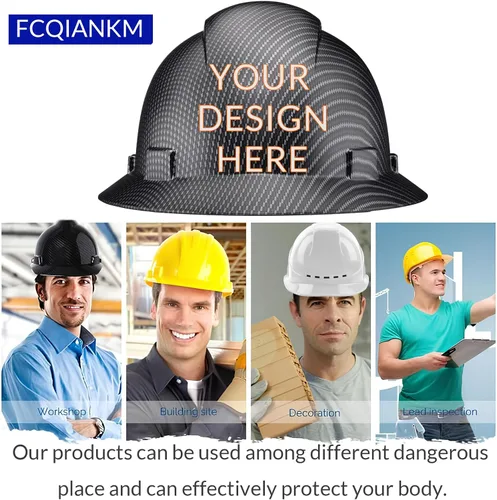 Miniatura 5 de Casco duro personalizado con suspensión, Cascos duros ajustables de construcción con trinquete, Casco duro personalizable, Añade tu/logo/texto/foto