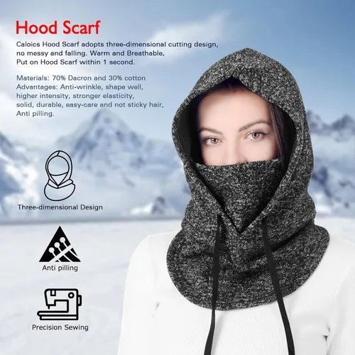 Miniatura 2 de C CALOICS Máscara de esquí de invierno pasamontañas para clima frío resistente al viento máscara facial para hombres y mujeres esquí lancha de nieve