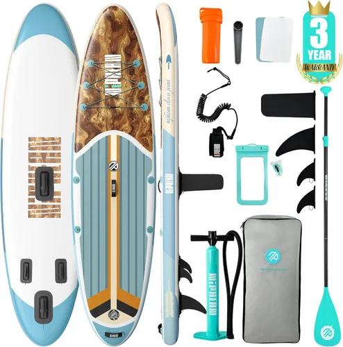 Miniatura 29 de Niphean Tabla de remo inflable con accesorios de SUP, cubierta de EVA antideslizante, tablas de remo inflables de 10 pies 6 pulgadas para adultos