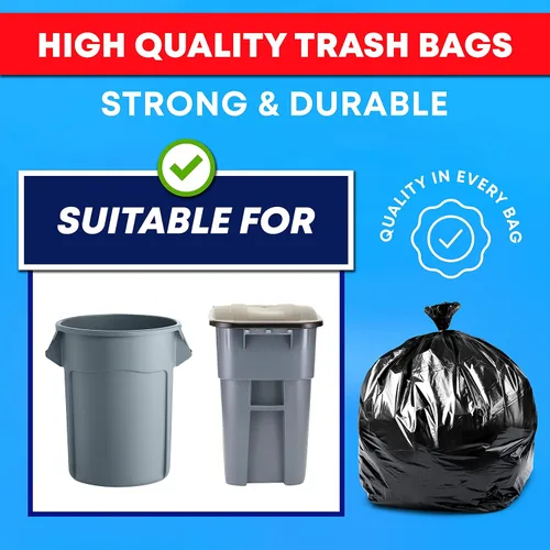 Miniatura 3 de Tasker Bolsas de basura para contratistas de 55 galones, 3 mil resistentes (32 bolsas con lazos) Bolsas de 60 galones para contratistas de 3 mil.