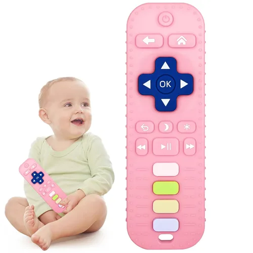 Miniatura 11 de Chuya Mordedores remotos de silicona para bebés, juguetes para dentición para TV, para bebés de 3-6-12-18 meses, juguetes para masticar para aliviar