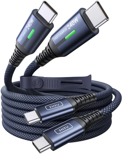 Miniatura 12 de INIU Cable USB C a USB C, cable de carga rápida tipo C de 240 W, cable de carga trenzado USBC para iPhone 17, 16 Pro Max, Samsung S26 S25, Negro