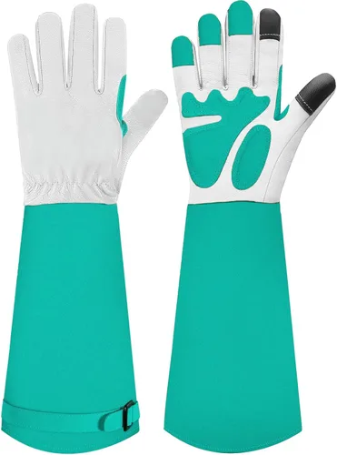 Miniatura 15 de Guantes largos de jardinería para mujeres/hombres, guantes de poda de rosas a prueba de espinas, guantelete resistente, el mejor regalo de jardín