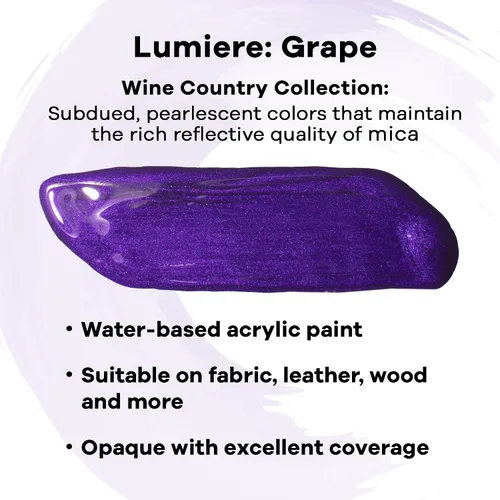Miniatura 2 de Pintura acrílica metálica Jacquard Lumiere de 2.25 onzas, color azul dorado , Acrílico, Paquete de 10 Uva
