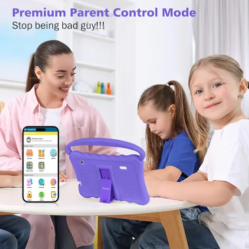 Miniatura 3 de Tableta infantil de 7 pulgadas para niños de edición para niños con doble cámara WiFi, tableta para niños pequeños de 32 GB Android con controles