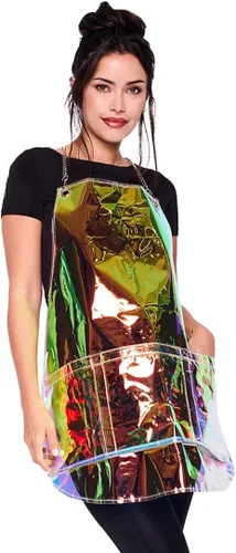 Colortrak Nothing to Hide, delantal de estilista transparente, talla única, cadenas ajustables, químico e impermeable, vinilo