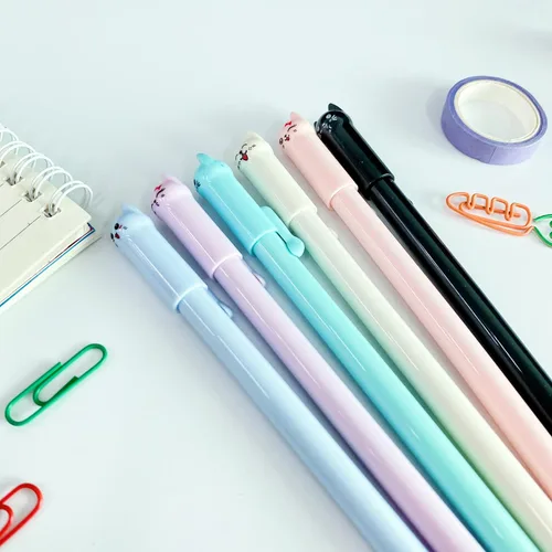 Miniatura 2 de Bolígrafos lindos de dibujos animados de animales Kawaii Pen lindo bolígrafo de gato de 0.020 in bolígrafos de tinta negra bolígrafos para la 10