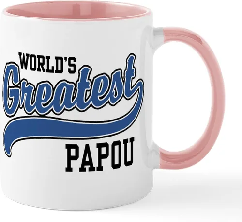 Miniatura 28 de CafePress Papou (Worlds Best) Taza de café de cerámica (11 oz (11.0 fl oz)