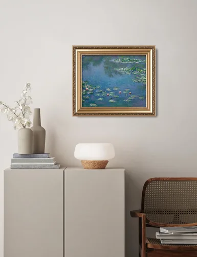 Miniatura 4 de IPIC - Reproducción artística de los lirios de agua de Claude Monet 1906, impresiones giclée coinciden con el marco dorado clásico, arte de pared