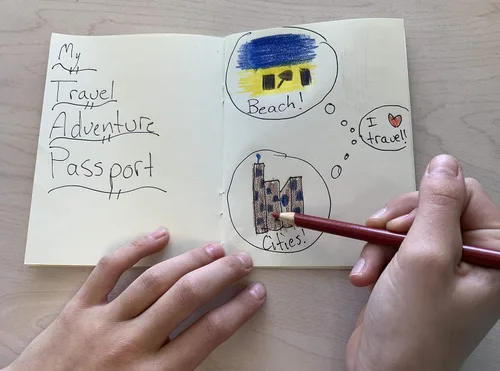 Miniatura 7 de Pasaportes en blanco de imitación, para proyectos escolares, recuerdos de fiestas, juguete de avión, diario de viajes, geografía, estudio social