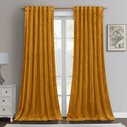 Miniatura 21 de HOMEIDEAS Cortinas opacas de terciopelo gris, 52 x 108 pulgadas, oscurecimiento de la habitación, aislamiento térmico, bolsillo con pestaña trasera
