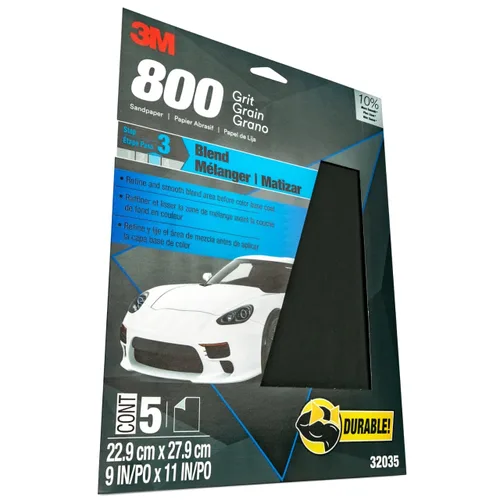 Miniatura 2 de 3M Wetordry - Papel de lija 32035, grano 800, 9 x 11 pulgadas, 5 hojas por paquete