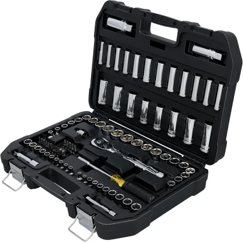 Miniatura 3 de DEWALT - Juego de herramientas mecánicas, 84 piezas SAE/métrico con trinquete de 72 dientes de perfil bajo, llave de carraca de 1/4 pulgada