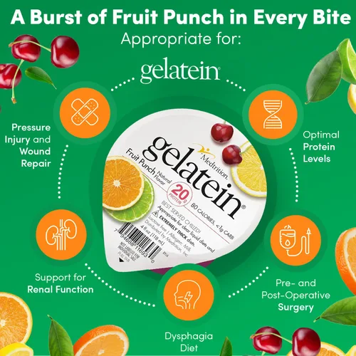 Miniatura 4 de Ponche de frutas de gelateína: 0.71 oz de proteína. Sin azúcar. Ideal para dietas líquidas claras, dificultades para tragar, bariátrica, diálisis