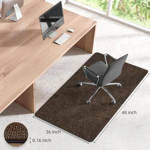 Miniatura 3 de Tapete para silla de oficina para pisos de madera dura y baldosas, 48" x 36" Tapetes para silla de escritorio de computadora, Tapete antideslizante