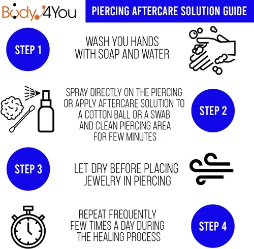 Miniatura 3 de BodyJ4You Kit de perforación corporal de 156 piezas en aerosol salino de cuidado posterior Anillo de vientre para nariz, tabique, tragus, cartílago
