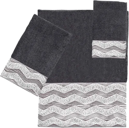 Miniatura 4 de Avanti Linens - Toalla de mano, algodón suave y absorbente (colección Chevron Galaxy, granito)