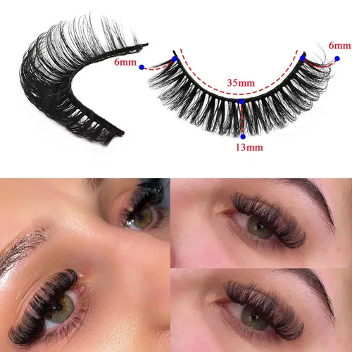 Miniatura 110 de 10 pares de pestañas rusas 3D voluminosas, con curvatura DD, pestañas postizas de visón sintético, pestañas de 19/32 de pulgada que parecen S09