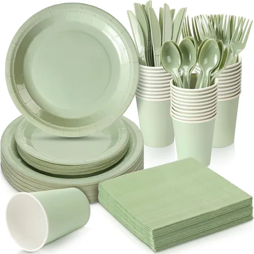 Dandat 350 piezas de decoración para despedida de soltera y baby shower, suministros de fiesta incluyen platos, vasos y juegos de servilletas con