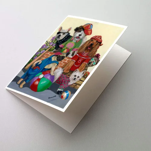 Miniatura 176 de Caroline's Treasures PPP3013GCA7P - Tarjetas de felicitación y sobres para mascotas de Basset Hound Teacher, paquete de 8 tarjetas en blanco