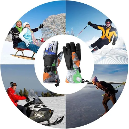 Miniatura 7 de Guantes de esquí, guantes de nieve impermeables y transpirables más cálidos para clima frío, se adaptan tanto a hombres como a mujeres, para padres