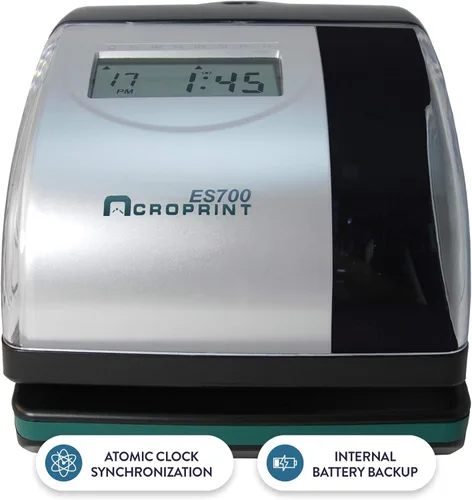 Acroprint Máquina electrónica de reloj de tiempo - Máquina de sellos de tiempo para empleados, ideal para pequeñas empresas, acomoda tarjetas de