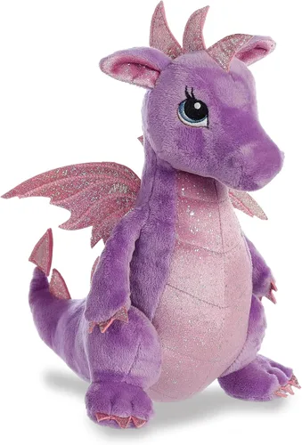 Aurora® Enchanting Sparkle Tales™ Larkspur Dragon™ - Animal de peluche - Aventuras mágicas - Juego sin fin - Púrpura 12.5 pulgadas